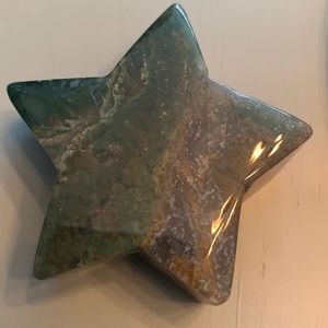 Green Moss Agate Star carving